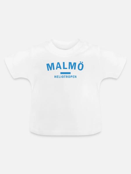 Wachsendes Malmö Heliotrop Design - Baby Bio-T-Shirt mit Rundhals - Weiß