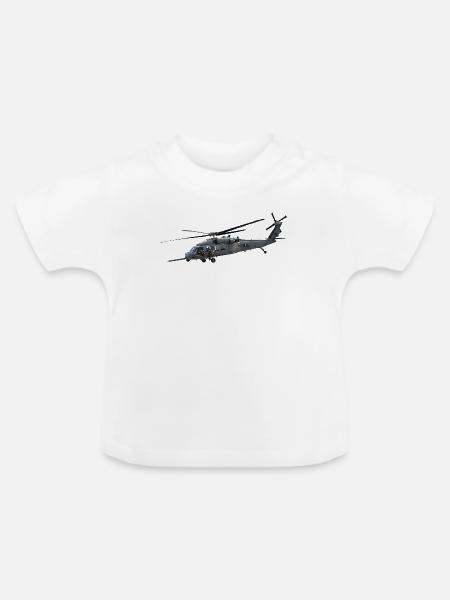Helikopter - Baby Bio-T-Shirt mit Rundhals - Weiß