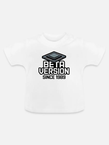 Futuristischer Computerchip Analogdruck - Baby Bio-T-Shirt mit Rundhals - Weiß