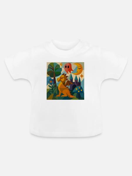 Skurriles Reich der Träume - Baby Bio-T-Shirt mit Rundhals - Weiß