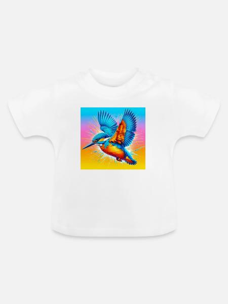 Eisvogel - Baby Bio-T-Shirt mit Rundhals - Weiß