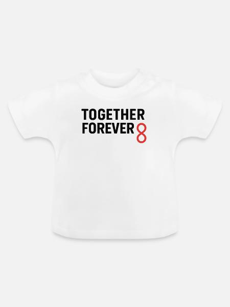 Unity Infinity Verbindungsdesign - Baby Bio-T-Shirt mit Rundhals - Weiß