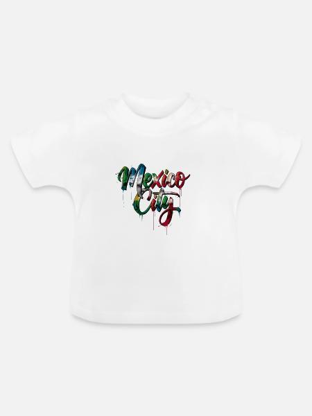 Mexico City - Baby Bio-T-Shirt mit Rundhals - Weiß