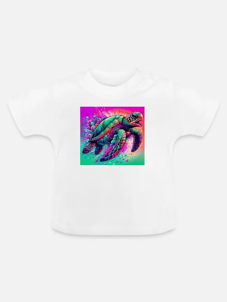 Schildkröte - Baby Bio-T-Shirt mit Rundhals - Weiß