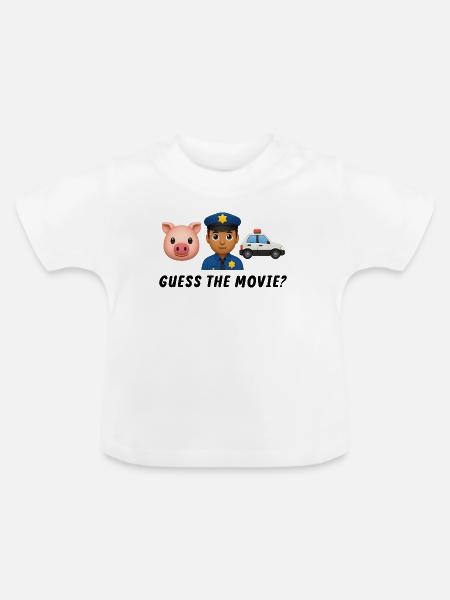 Erwachsenenpolizei und Tiersymbole - Baby Bio-T-Shirt mit Rundhals - Weiß
