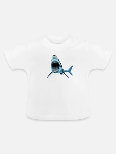 Hai - Baby Bio-T-Shirt mit Rundhals - Weiß