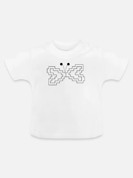 Geometrischer Schmetterling - Baby Bio-T-Shirt mit Rundhals - Weiß