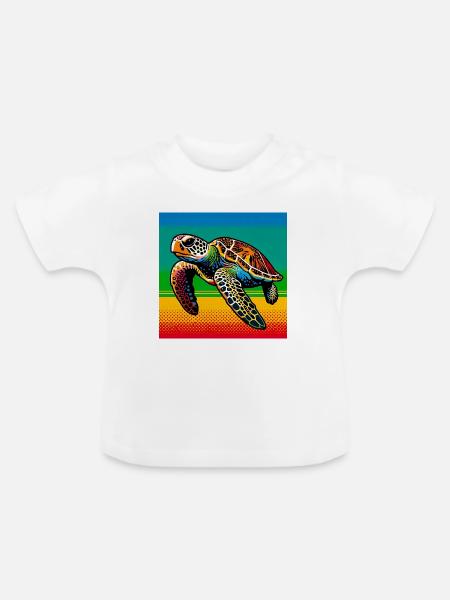 Schildkröte - Baby Bio-T-Shirt mit Rundhals - Weiß