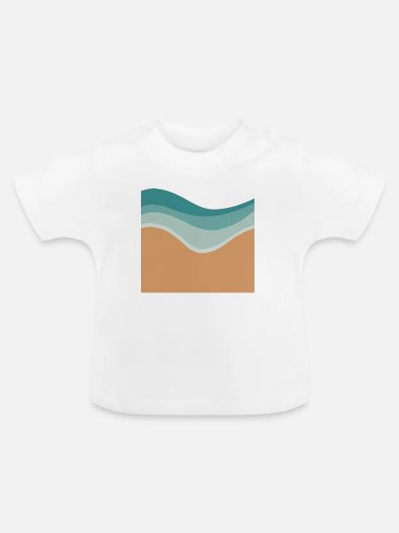 Minimaler Strand - Baby Bio-T-Shirt mit Rundhals - Weiß