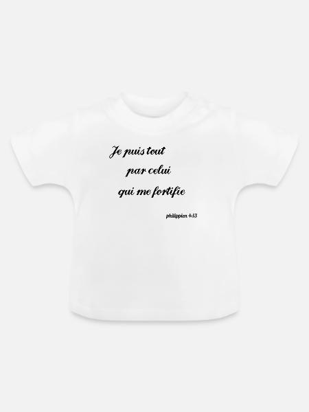 Philippian Inspirierendes Zitat - Baby Bio-T-Shirt mit Rundhals - Weiß