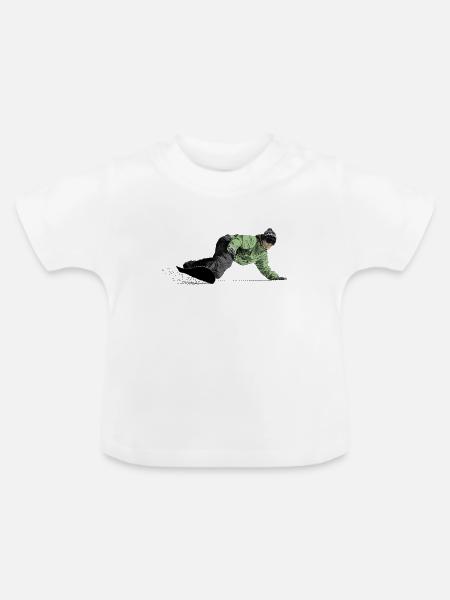 Freerider Snowboarder - Baby Bio-T-Shirt mit Rundhals - Weiß