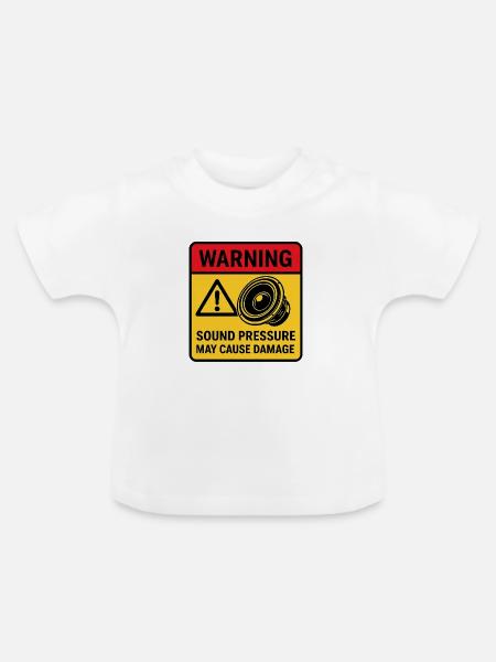 Warnung bei der Audiowiedergabe - Baby Bio-T-Shirt mit Rundhals - Weiß