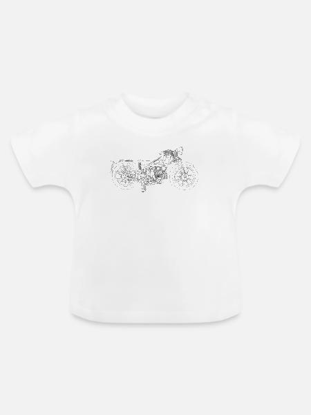 Retro Motorrad - Baby Bio-T-Shirt mit Rundhals - Weiß