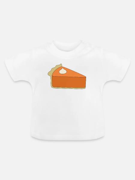 Kürbiskuchen Scheibe Illustration - Baby Bio-T-Shirt mit Rundhals - Weiß