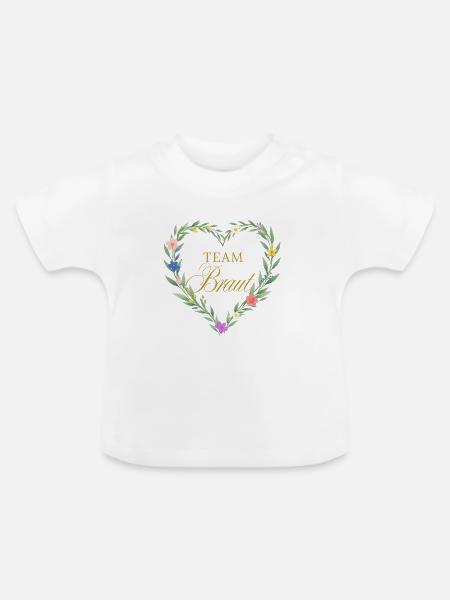 Team Braut! Herz - Baby Bio-T-Shirt mit Rundhals - Weiß