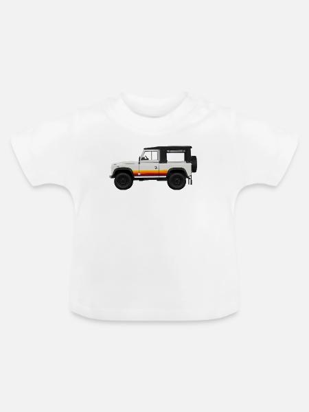 Retromodell Offroad Design Defender - Baby Bio-T-Shirt mit Rundhals - Weiß