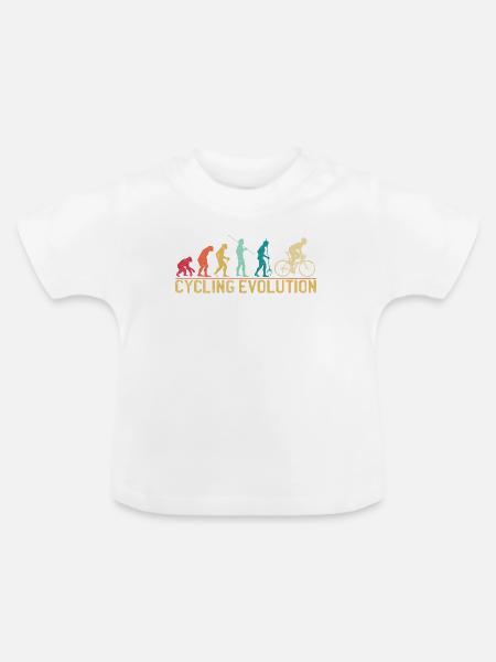Radfahren Evolution Künstlerische Illustration - Baby Bio-T-Shirt mit Rundhals - Weiß