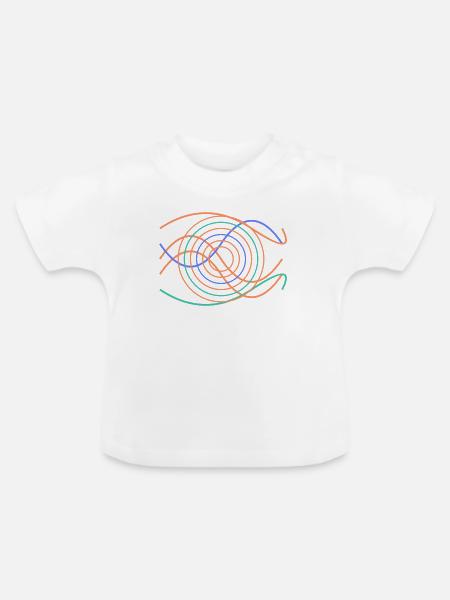 Abstraktes Wellendesign - Baby Bio-T-Shirt mit Rundhals - Weiß