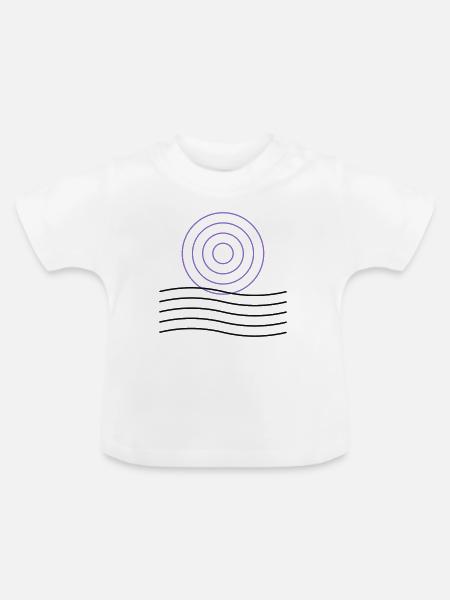Abstraktes geometrisches Kreisdesign - Baby Bio-T-Shirt mit Rundhals - Weiß
