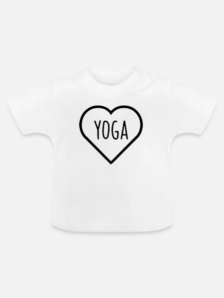 Yoga-Liebhaber - Baby Bio-T-Shirt mit Rundhals - Weiß