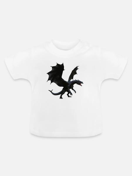 Drachenflug Fantasy Design - Baby Bio-T-Shirt mit Rundhals - Weiß