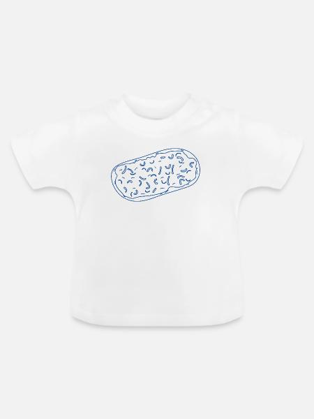 Flammkuchen - Baby Bio-T-Shirt mit Rundhals - Weiß