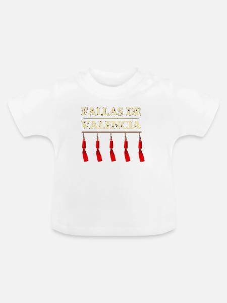 Fallas de Valencia Traca - Baby Bio-T-Shirt mit Rundhals - Weiß