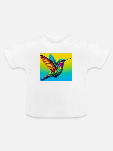 Kolibri - Baby Bio-T-Shirt mit Rundhals - Weiß