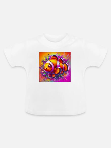 Clownfisch - Baby Bio-T-Shirt mit Rundhals - Weiß