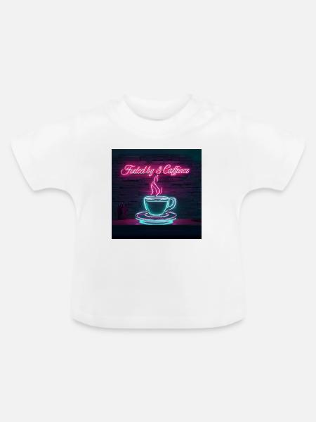 Neon Kaffeegenuss Zitate Design - Baby Bio-T-Shirt mit Rundhals - Weiß