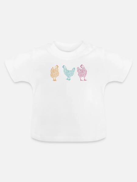 Huhn mit Herz - Baby Bio-T-Shirt mit Rundhals - Weiß