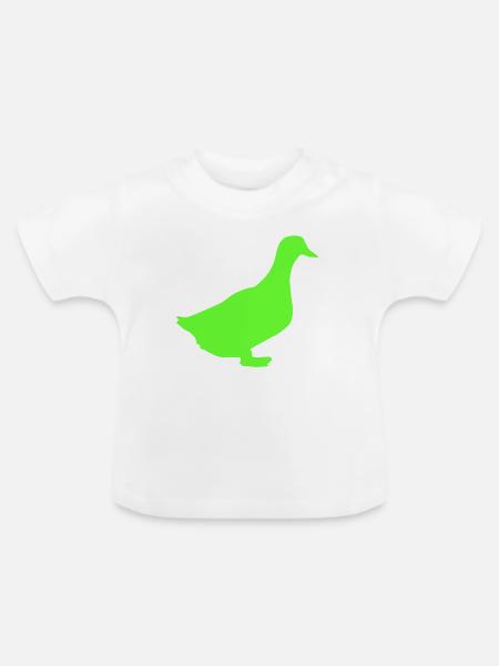 Gans Tier Silhouette - Baby Bio-T-Shirt mit Rundhals - Weiß