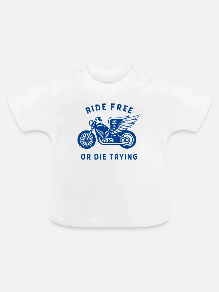 Winged Bicycle Ride Free Design - Baby Bio-T-Shirt mit Rundhals - Weiß
