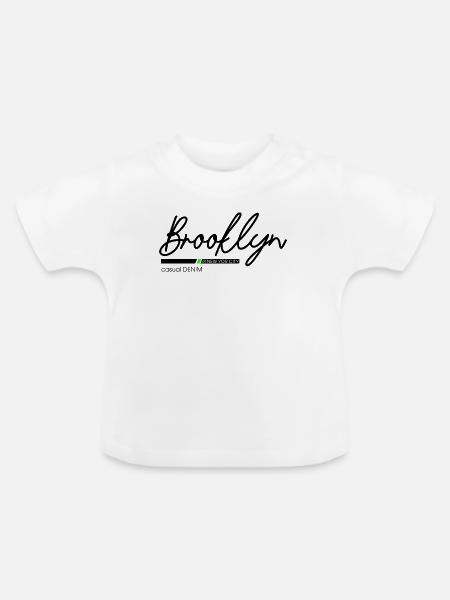 Minimalistische Gestaltung der Berglandschaft - Baby Bio-T-Shirt mit Rundhals - Weiß