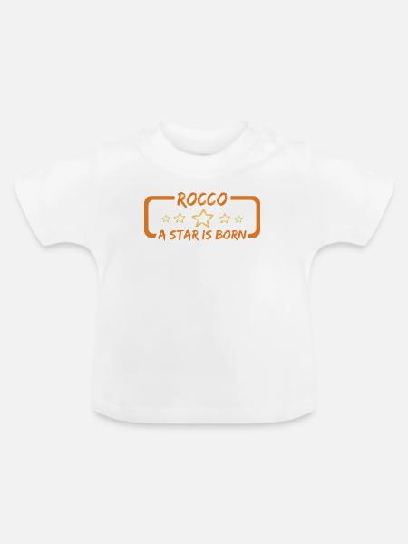 Geschenk für Rocco - Baby Bio-T-Shirt mit Rundhals - Weiß