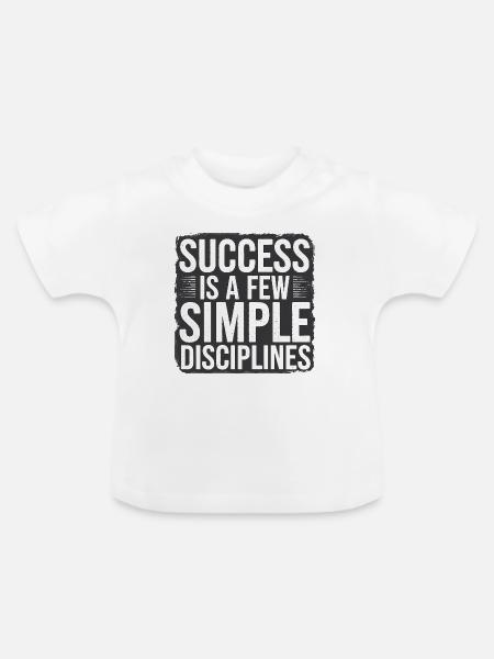 Inspirierende Erfolgszitat-Typografie - Baby Bio-T-Shirt mit Rundhals - Weiß