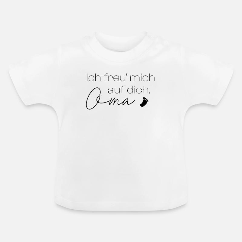J’ai hâte de vous voir, mamie ! - T-shirt bio col rond Bébé - blanc