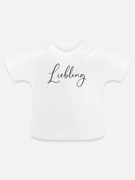 liebling / Handschrift design - Baby Bio-T-Shirt mit Rundhals - Weiß