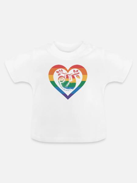 Faultier - Baby Bio-T-Shirt mit Rundhals - Weiß