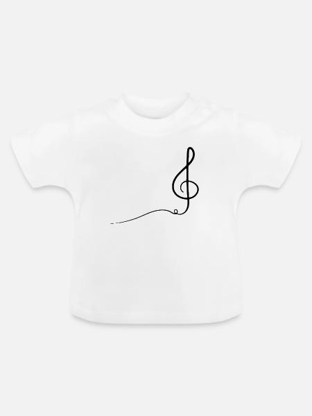 Abstrakte Darstellung der Violinschlüsselmusik - Baby Bio-T-Shirt mit Rundhals - Weiß