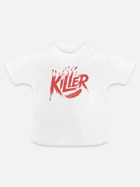 Killer Feder Splash - Baby Bio-T-Shirt mit Rundhals - Weiß