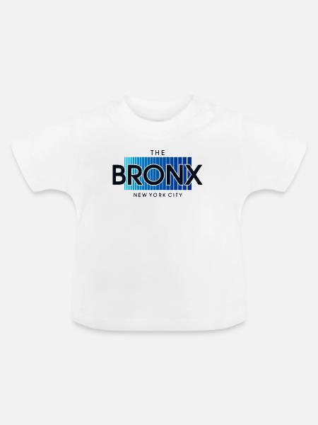 Bronx Skyline Blau Farbverlauf - Baby Bio-T-Shirt mit Rundhals - Weiß