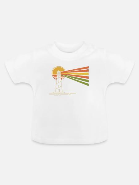 Leuchtturm - Baby Bio-T-Shirt mit Rundhals - Weiß