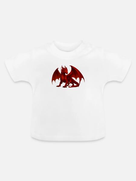 Feuerdrache – Kraft & Transformation - Baby Bio-T-Shirt mit Rundhals - Weiß