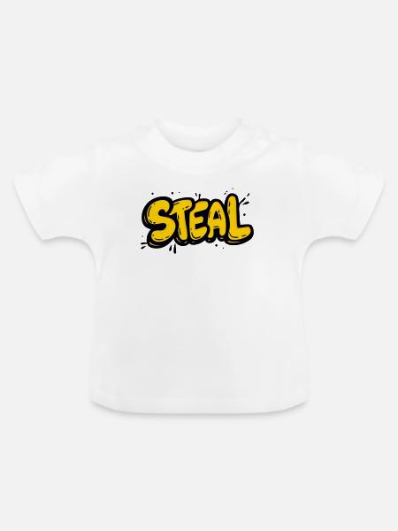 Deal stehlen Unterzeichnung - Baby Bio-T-Shirt mit Rundhals - Weiß