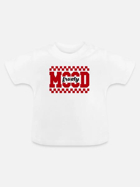 MAD Gitter Grafikdruck - Baby Bio-T-Shirt mit Rundhals - Weiß