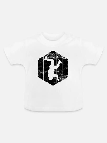 Breakdancer - Baby Bio-T-Shirt mit Rundhals - Weiß