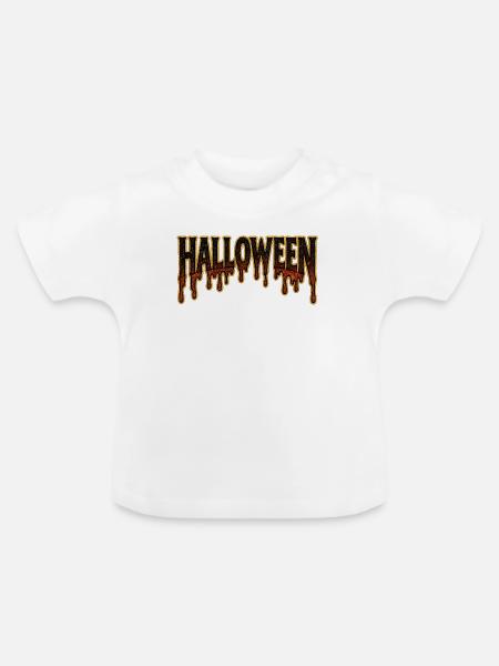 Halloween Tropfendes Gold Schriftzug - Baby Bio-T-Shirt mit Rundhals - Weiß