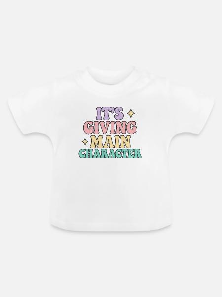 Main-Character-Vibes - Baby Bio-T-Shirt mit Rundhals - Weiß