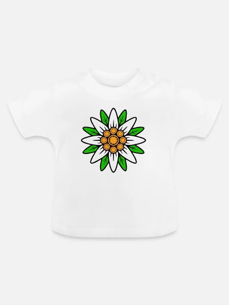 Edelweiss - Baby Bio-T-Shirt mit Rundhals - Weiß